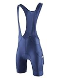 BALEAF Men's Cycling Bib Shorts 4D Gel Padded Bike Biking Bicycle Bib Shorts Pockets Breathable Performance Fit UPF50+ Blue M