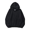 Generisch Hoodie Sweatshirt Fleece Letter Loose Hoodie Sweatshirt Long Sleeve Pocket Drop Shoulder Pullover Top Hooded Jacket Children, black, L #4