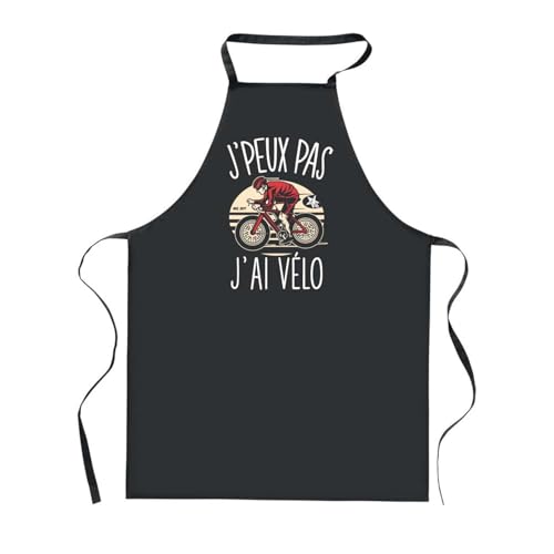 Tablier J'peux pas cyclisme vélo noir idée cadeau femme et homme