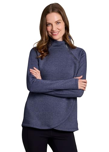 RBX Women's 1/4 Zip Mock Neck Sweatshirt, Wrap Front Long Sleeve