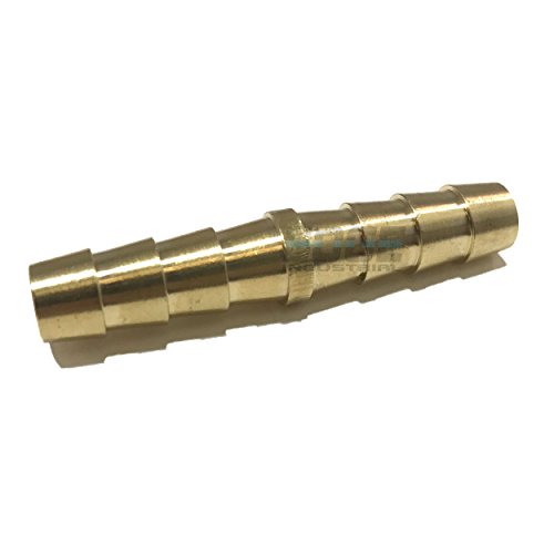 EDGE INDUSTRIAL 5/16' Hose ID Brass Hose Barb SPLICER Union Fitting Fuel/AIR/Water/Oil/Gas/WOG (Qty 1)