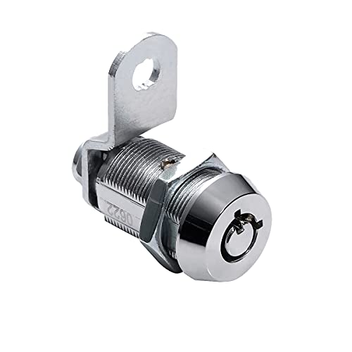 WOOCH Tubular Cam Lock Cabinet Lock,Keyed Alike Removable Key, 1-1/4\" Cam and Offset Cam (7/8 Inch 90°, Chrome Finish, 4 Pack) - Thumbnail 5