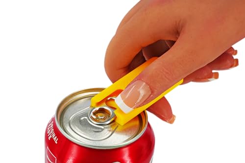 Intulon Soda Can Tab Opener, Pop Tab Lifter for Easy Opening - Compact Kitchen Gadget for Seniors, Arthritis Friendly, Portable Pocket Tool (Yellow, Mini (2 Pack))