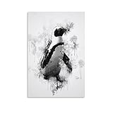 freebrand Black And White African Penguin Animal Nursery Poster Wall Art Canvas Print Poster Childre