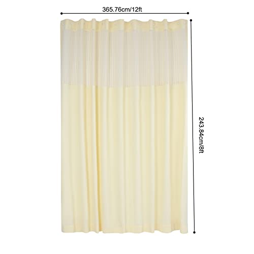 GXFCHYL Room Divider Curtains with Hooks, 12ft Wide x 8ft Tall Partition Cubicle Curtain for Hospital Clinic SPA Lab Cubicle Curtain Divider Privacy Screen (Beige)