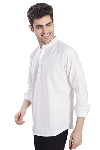 Image of DIVISIVE Men's Slim Fit Full Sleeves Cotton Short Kurta
