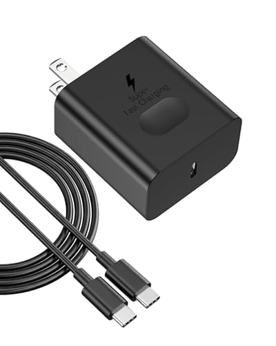45W Super Fast Charger Type C USB C Charger Block PD Fast Charging with 5A USB-C Cable for Galaxy S25 Ultra /S25+ /S24 Ultra iPhone 17/16 /15 Pro Pro Max Plus iPad UL Listed