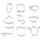 IWOWHERO 9 Stück Teiliges Edelstahl Keksausstecher mit Glatter Oberfläche Years Cake Mold für DIY...