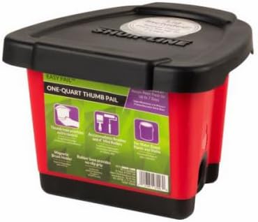 1 Quart Easy Pail Handheld Painter's Pail with Thumb Hole Grip and Lid - Pack of (2)