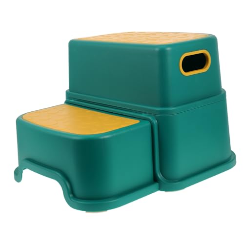Kisangel Non-Slip Step Stool for Toddlers 2-Piece Baby Footstool Friction Foot Stool for Bathroom Kitchen Random Color