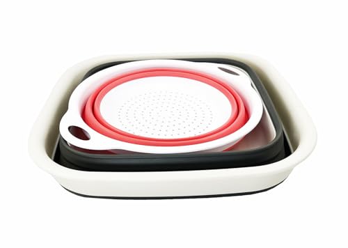 SAMMART 8L 2pcs Set Collapsible Tub & 2.6L Collapsible Colander, Portable Washing Basin - Image 2