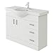 VeeBath VUW1050 Linx Bathroom Vanity Basin Sink Cabinet Unit High Gloss White Soft Close Door Hinges Storage Furniture - 1050mm