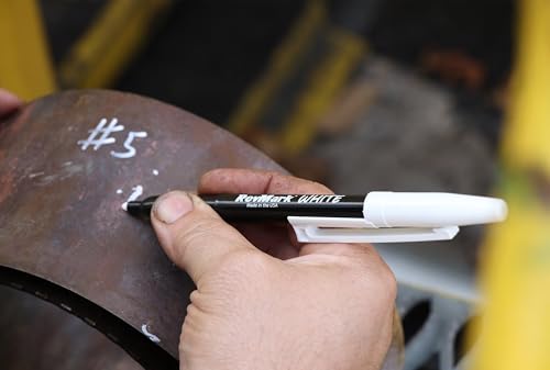 RevMark Bright Series Industrial Marker - 6 Pack - Made in USA - Replaces paint marker for metal, pipe, pvc - WHITE