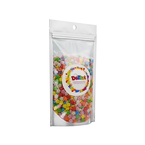 Deliket Mini Beans Flower shapes - Mixed Colors Mini Flower-Shaped Edible Decoration Beans – Mixed Colors Sprinkles for Cakes, Cupcakes & Desserts 500G