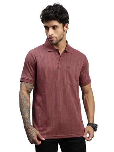 Image of Lux Nitro Men's Polo T-Shirt with Pocket | Cotton Rich Brasso Jacquard | Modern Relaxed Fit | Casual & Smart Wear