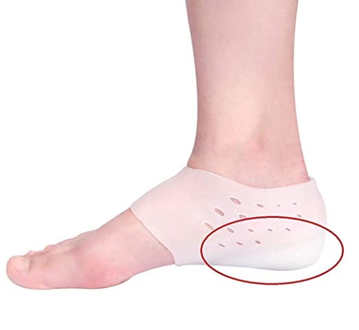HEALLILY Height Increase Heels Sleeves Invisible Silicone Gel Heel Cushion Heel Cups For Plantar Fasciitis Inserts Pads 33-39Yards (4cm) 1