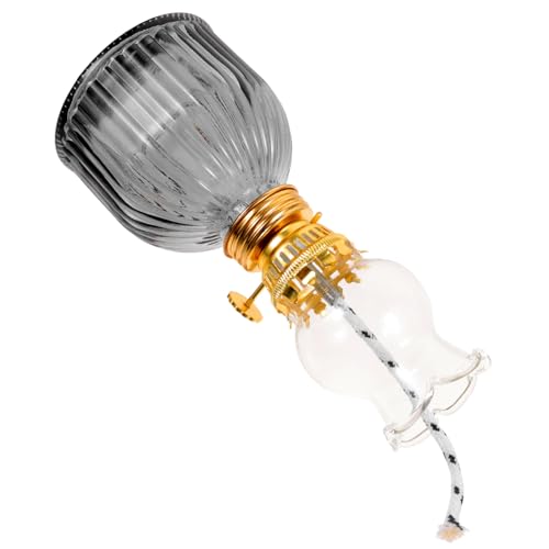 BESPORTBLE Vintage Petroleumlampe aus Glas Winddicht mit Einstellbarem Flammenregler Dekorative Kerosinlampe für Innenräume Tischdekoration und...