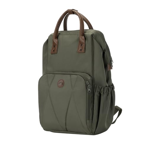 Bebeconfort Sac à Langer Bebe, avec Matelas à Langer Bebe, Sac à Dos pour Poussette à Grandes Poches, Poches Isothermes et Sangles de Fixation Poussette, Finitions en Cuir Elégantes, Mineral Green