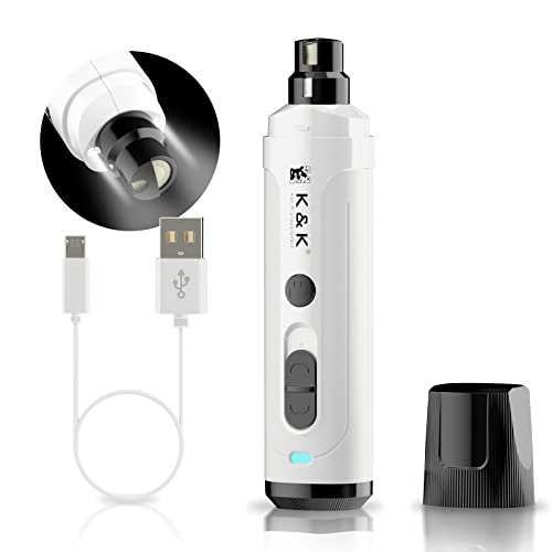 KK-Dog-Nail-Grinder-with-2-LED-Light-for-Large-Medium-Small-Dogs-Professional-2-Speed-Powerful-Electric-pet-Nail-Clipper-which-Gentle-and-Painless-Paws-Grooming-Smoothing-Tool-White 31Z7gv3AzCL