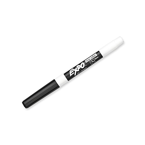 Image of Expo 86001 Low Odor Dry Erase Marker, Black; Fine Tip, Quick-Drying Ink, 2 Packs of 12 Markers, 24 Markers Total