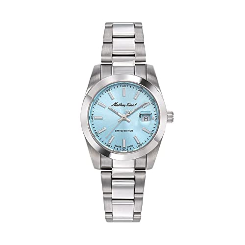Mathey-Tissot Stainless Steel Swiss Made Blue Dial Analog Watch for Women - D451Bu, Silver Band (B09MML9WPQ) Amazon Price History, Amazon Price Tracker