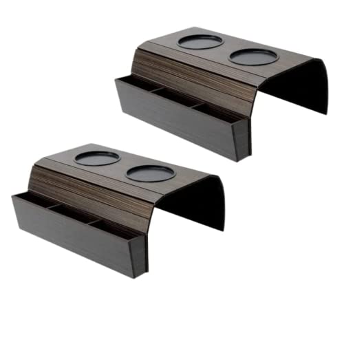 Kit 2 esteiras para braço de sofá com porta copos e porta controle remoto MDF (2 esteiras com porta