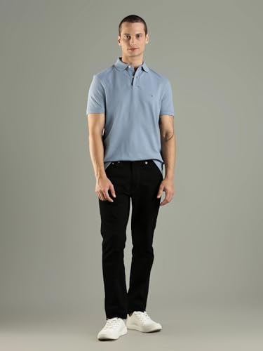 Image of Tommy Hilfiger Solid Regular fit Cotton Polo t-Shirt
