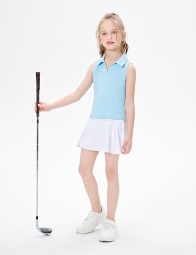 Hvididan Meninas Camisas Polo Azuis Sem Mangas, Camisetas De Golfe Com Decote Em V, Regatas Tênis Es