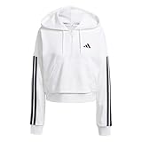 adidas Donna Essentials 3-Stripes French Terry Quarter-Zip Hoodie, L