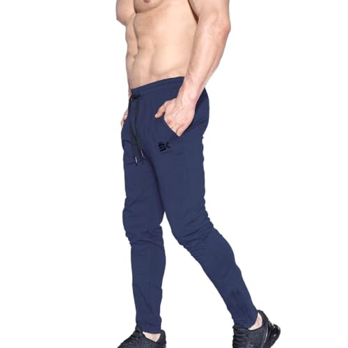 Image of BROKIG Mens Zip Joggers Pants - Casual Gym Workout Track Pants Comfortable Slim Fit Tapered Sweatpants with Pockets | Slim Tapered Fit Breathable Stretch Athletic Track Pants for Sport Training Running Hiking and Daily Active or Causal Wear
