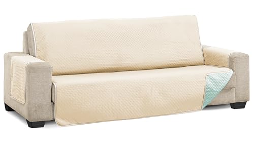 Martina Home Sofaüberwurf Diamond 3-Sitzer, XL, Beige/Aquamarin