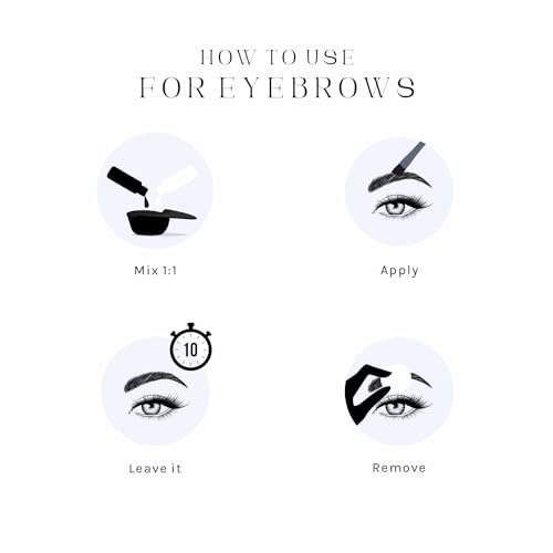 Mina iBrow INK Hybrid Liquid Tint Kit for Professional Hair Color, 14ml - Black