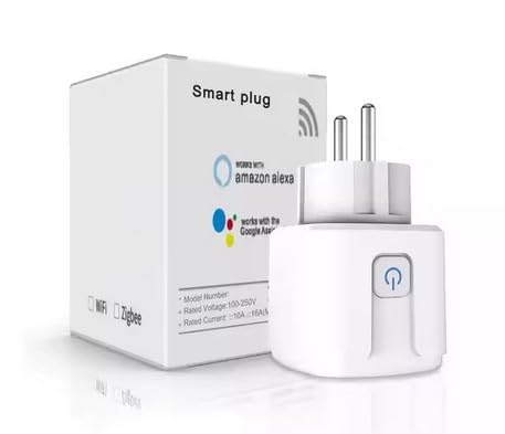 Enchufe Inteligente WiFi 16A - Control por Voz con Alexa/Google Home, App Tuya/Smart Life (2.4GHz) - Monitorización Energía en Tiempo Real, Temporizador Programable, Sin Hub - Fácil Instalación