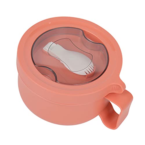 Riuulity Ciotola Termica a Prova di Perdite con Manico per Noodle 850 Ml, Interno in Acciaio Inossidabile per Ufficio Esterno (ORANGE)