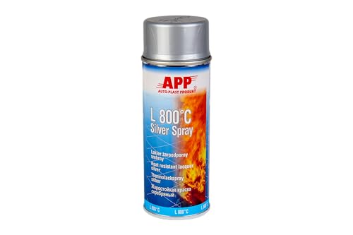 APP L 800°C Bombe peinture haute température argentée mate | Résistant à des températures jusqu'à 800°C | Argentée mate | 400 ml