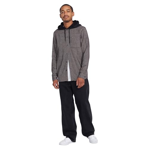 Volcom Men's Archbold Hooded Long Sleeve Shirt Black3
