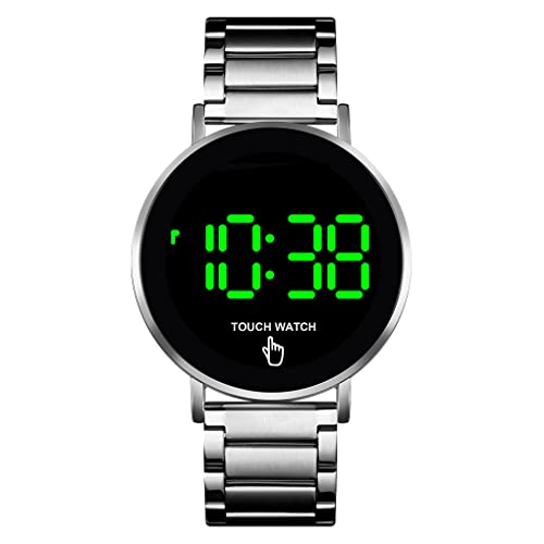 Gosasa Touch Screen Digital Led Waterproof Men Womens Sport Casual Stainless Steel Wrist Watch (Denim Blue) #TOP15