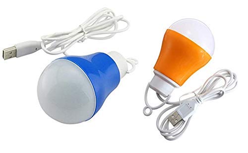 SELLZER ELECTRONICS USB LED Bulb 3w Portable Hook led Bulb USB Light Reading lamp for Camping Laptop pc Power Bank, Multicolor