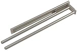 Britten & James Telescopic Kitchen Towel Rail fits in a Cupboard or Under a worktop. German Quality with Triple Roller Bearings and Two Arms Beautifully Finished in Silver anodised Aluminium.
