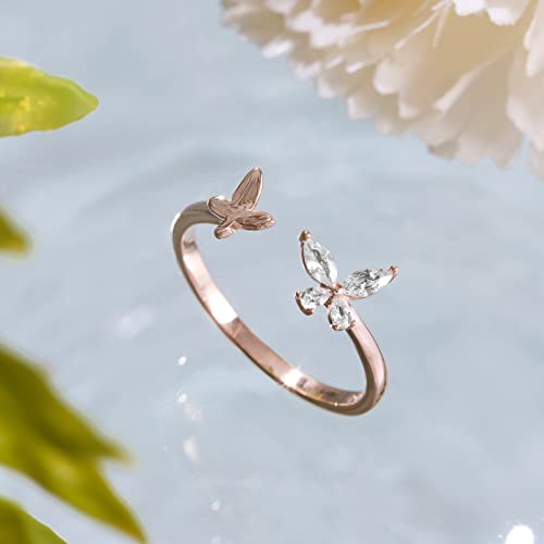 Image of ZAVYA 925 Sterling Silver Butterfly Ring | Gift for Women & Girls | With Certificate of Authenticity and 925 Hallmark