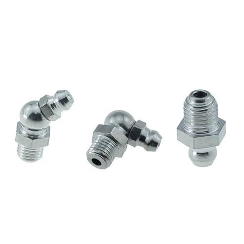 Image of 9PCS M8-M8x1 /M8x1-45 Degrees /M8x1-90 Degrees Hydraulic Grease Fitting Kit Silver Stainless Steel Grease Fitting Suitable for Car Motorbikes Trucks Farm Industrial Application