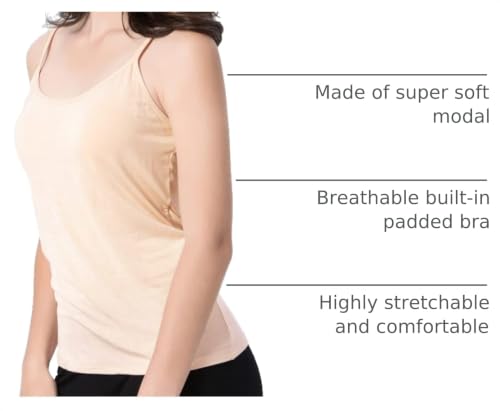 Image of Ibeauti Womens Camisoles Tops with Built in Padded Bra Basic Breathable Tank Top