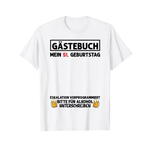 Libro de visitas 51 cumpleaños hombre mujer 51 años 51 cumpleaños Camiseta