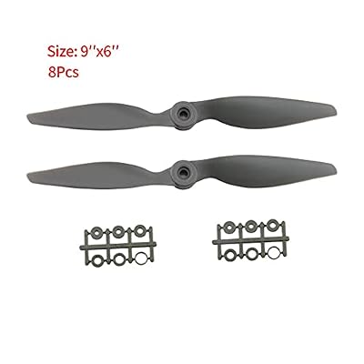 SoloGood 8PCS CCW Gemfan APC Nylon Propeller 9060 Prop for RC Airplane with Adapter Rings