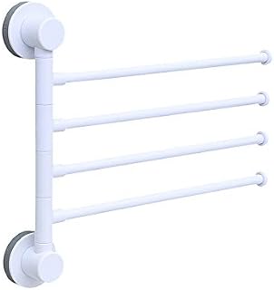 DXIA Swivel Towel Rail, 4-Arm Bathroom Swing Hanger, Bath Rack Wall Mounted Towel Rack Holder, Towel Rack Holder Storage Organizer Space Saving, for Kitchen, Bathroom, Toilet (grey)