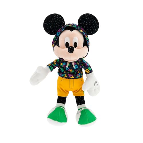 Disney Store Official Mickey Mouse 2025 Plush - Contemporary Sportswear Outfit, Glittering Flecks, 2025 Logo Hoodie, Shorts & Sneakers - Disney Stuffed Animal for Kids