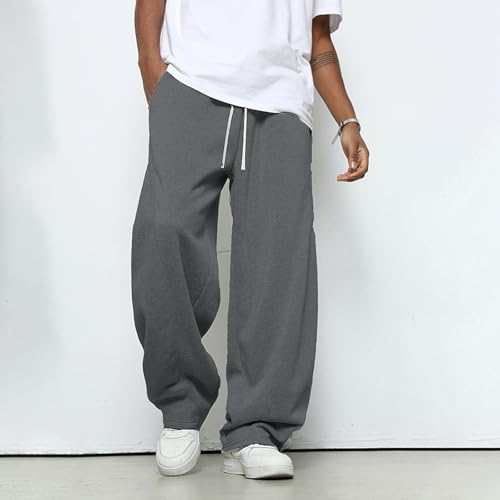Baggy Sweat Pants Men Casual Drawstring Open Bottom Uncuffed Fall Lightweight Sweatpants for Men3