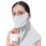 フェイスカバー レディース UVカット 接触冷感-5℃ 飲み物が飲める フェイスマスク ネックガード UPF50+ 360°顔＋首の日焼け防止 サラサラ生地 スポーツ ゴルフ テニス 自転車 農作業用 紫外線対策マスク
