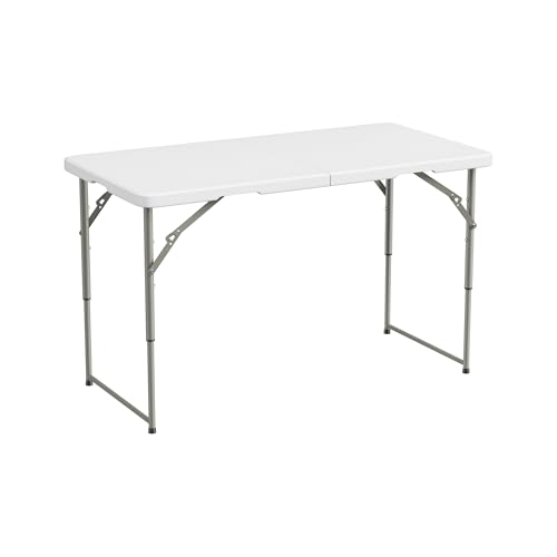 Elevon Folding Table, 4 Feet Heavy Duty Fold-in-Half Utility Table Indoor Outdoor for Camping, Picnic, Party