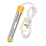 ALCXAZS Riscaldatori elettrici a secchiello Applicazione facile e ampia Prestazioni affidabili Riscaldatore elettrico ad immersione in metallo Riscaldamento rapido, giallo